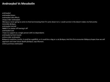 Androxybol Vs Mesobolin