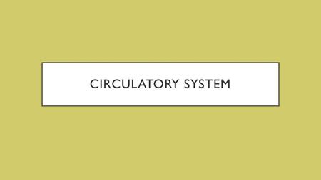 Circulatory system.