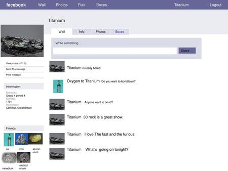 facebook Titanium Wall Photos Flair Boxes Titanium Logout