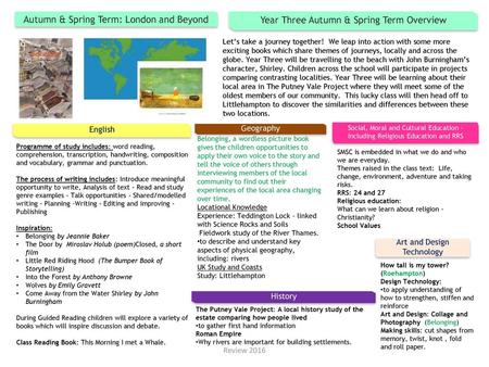 Autumn & Spring Term: London and Beyond