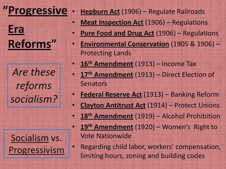 Socialism vs. Progressivism