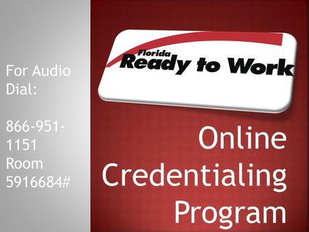 Online Credentialing Program