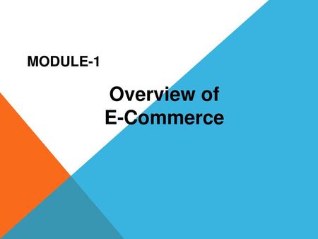 Overview of E-Commerce