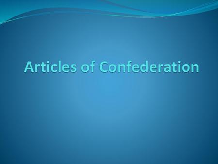 Articles of Confederation