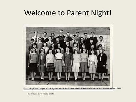 Welcome to Parent Night!