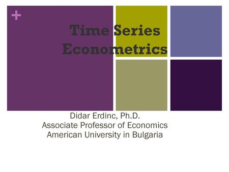 Time Series Econometrics