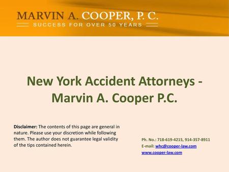 New York Accident Attorneys - Marvin A. Cooper P.C.