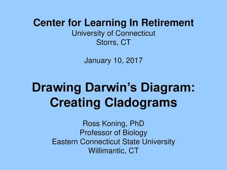 Center for Learning In Retirement Drawing Darwin’s Diagram: