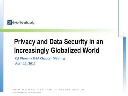 Privacy and Data Security in an Increasingly Globalized World