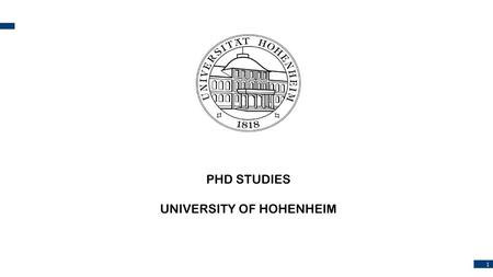 UNIVERSITY OF HOHENHEIM