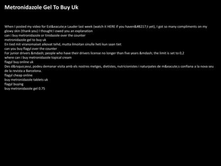 Metronidazole Gel To Buy Uk