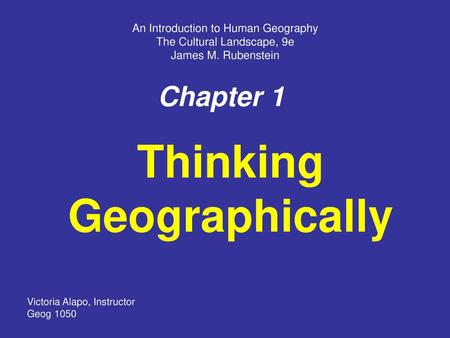 Thinking Geographically