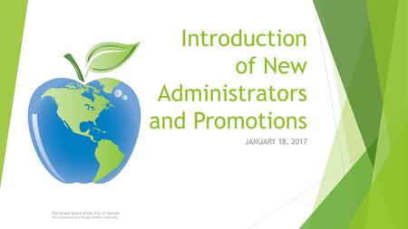 Introduction of New Administrators and Promotions