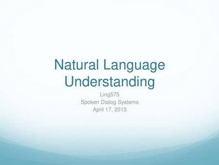 Natural Language Understanding