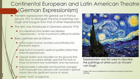 Continental European and Latin American Theatre (German Expressionism)