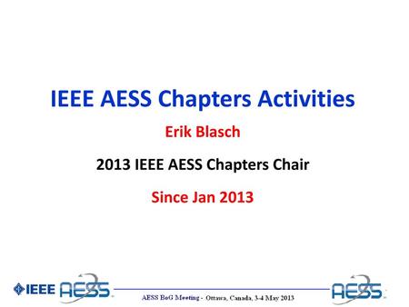 2013 IEEE AESS Chapters Chair