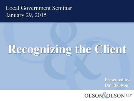 Recognizing the Client