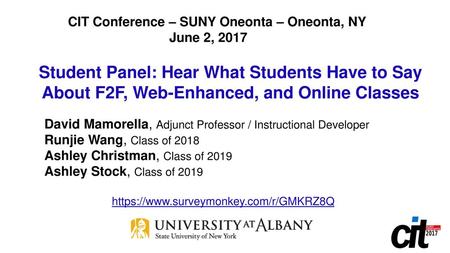 CIT Conference – SUNY Oneonta – Oneonta, NY