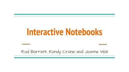 Interactive Notebooks