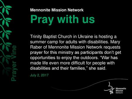 Mennonite Mission Network Pray with us