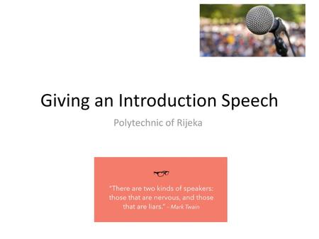 Giving an Introduction Speech