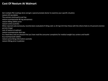 Cost Of Nexium At Walmart