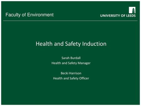 Health and Safety Induction