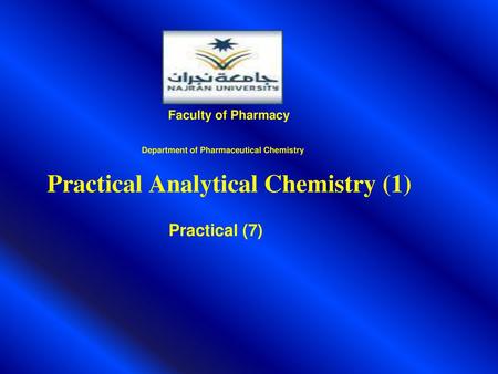 Practical Analytical Chemistry (1)