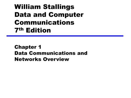 William Stallings Data and Computer Communications 7th Edition