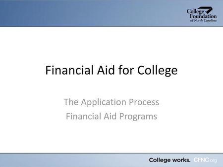 Financial Aid for College