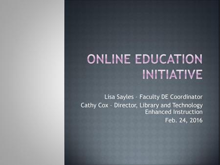 Online Education Initiative