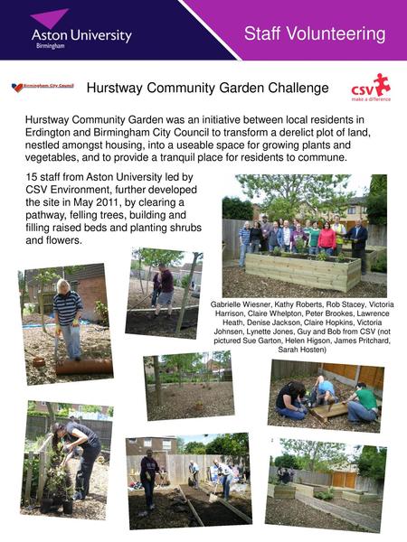 Hurstway Community Garden Challenge