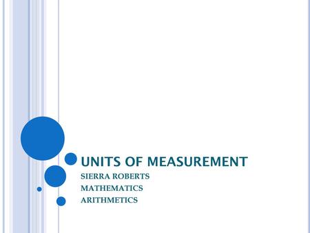 SIERRA ROBERTS MATHEMATICS ARITHMETICS