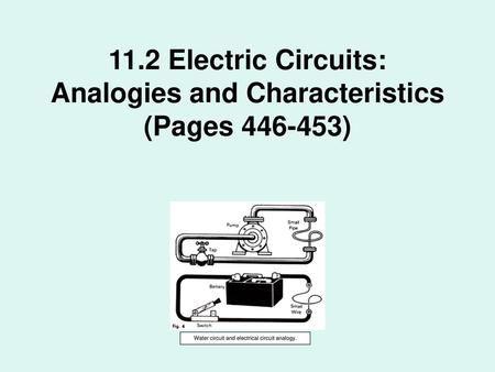 11.2 Electric Circuits: Analogies and Characteristics (Pages )