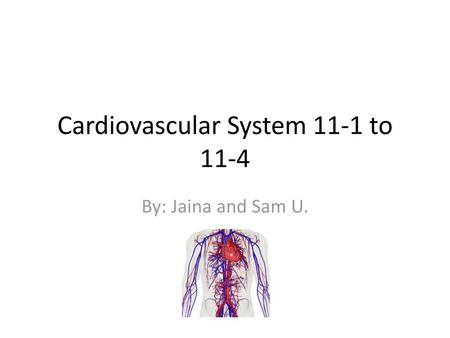 Cardiovascular System 11-1 to 11-4