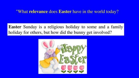 What relevance does Easter have in the world today?