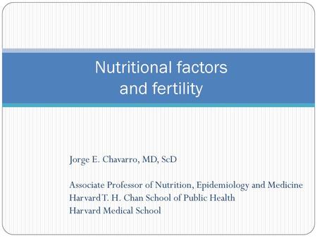 Nutritional factors and fertility