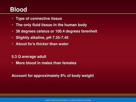 Blood Type of connective tissue