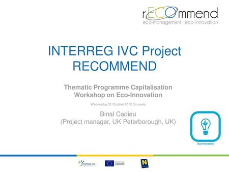 INTERREG IVC Project RECOMMEND