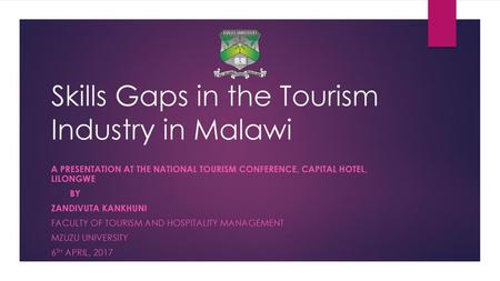 Skills Gaps in the Tourism Industry in Malawi