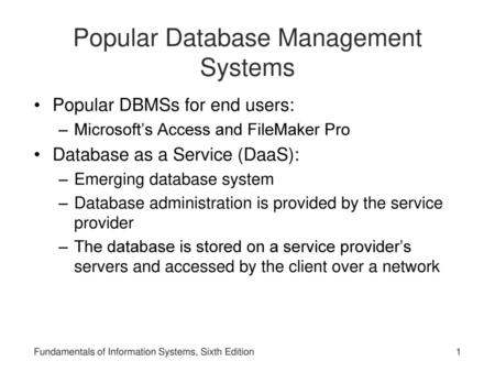 Popular Database Management Systems