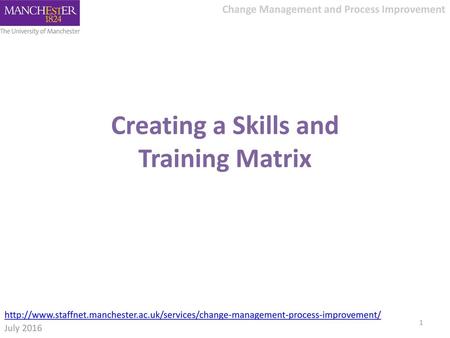 Creating a Skills and Training Matrix