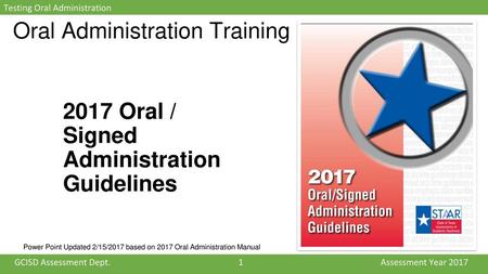 Oral Administration Training