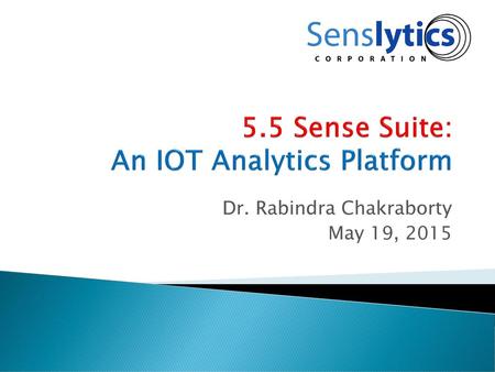 5.5 Sense Suite: An IOT Analytics Platform