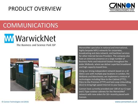 COMMUNICATIONS PRODUCT OVERVIEW