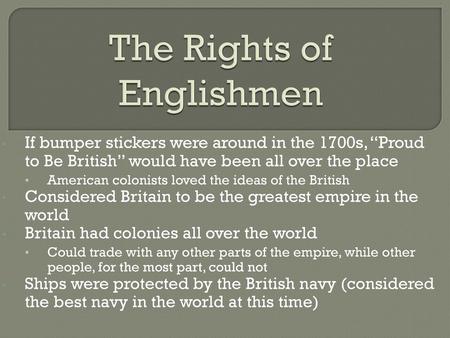 The Rights of Englishmen