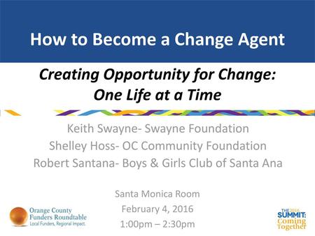 How to Become a Change Agent Creating Opportunity for Change: