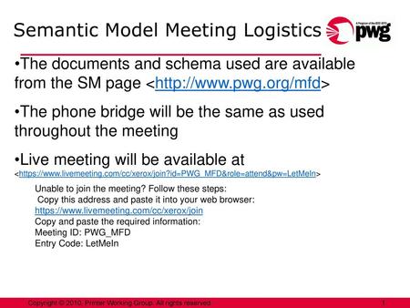 Semantic Model Meeting Logistics