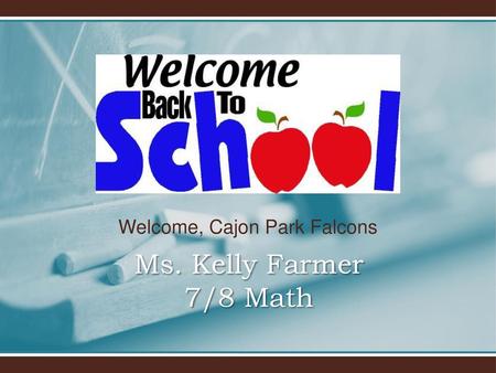 Welcome, Cajon Park Falcons