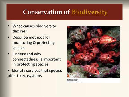 Conservation of Biodiversity